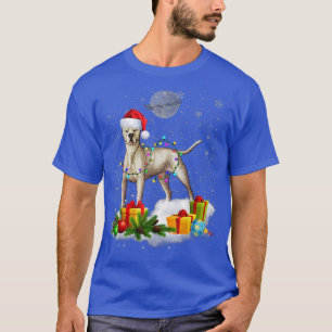 Funny Dogo Argentino Hund Weihnachtslicht Santa Ha T-Shirt