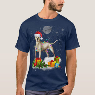 Funny Dogo Argentino Hund Weihnachtslicht Santa Ha T-Shirt
