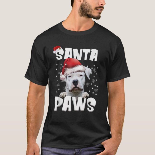 Funny Dogo Argentino Weihnachtslicht Tree Dog Lov T-Shirt (Vorderseite)