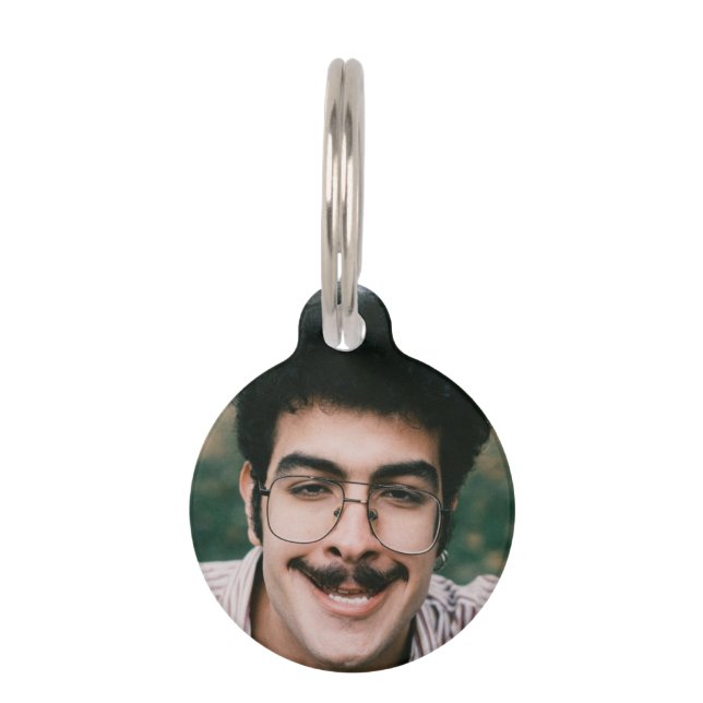 Funny Dogs Cats Dad & Mom Photo Create Your Own  Haustiermarke (Vorderseite)