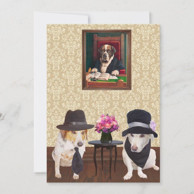 Funny Dogs Flat Greeting Card (Just front & back) Karte (Vorderseite)