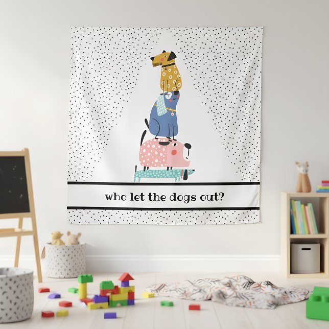 Funny Dogs Kids Wandteppich (funny kids wall tapestry)