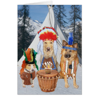 Funny Dogs Native American Birthday