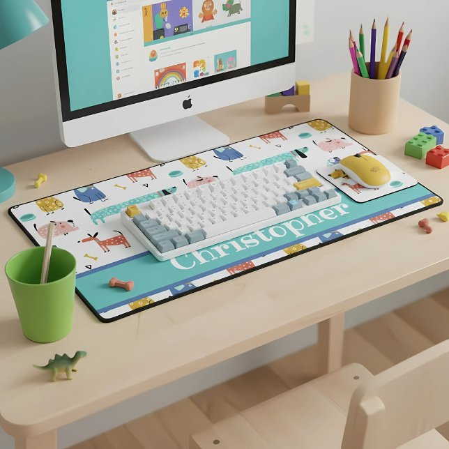 Funny Dogs Schreibtischunterlage (desk mat with funny dogs for kids)