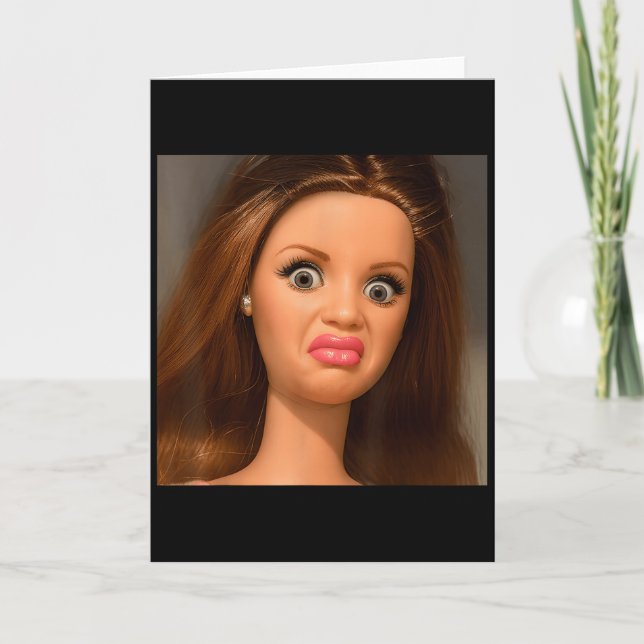Funny Doll Face Meme Disgusting  Karte (Vorderseite)