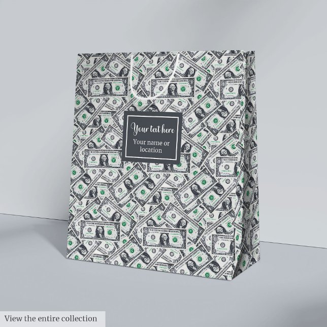 Funny dollar pattern personalized custom gift bag mittlere geschenktüte (Funny dollar pattern personalized custom gift bag )
