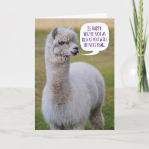 Funny Dolly Llama Birthday Wisdom Karte