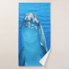 funny dolphin in the sea badhandtuch set
