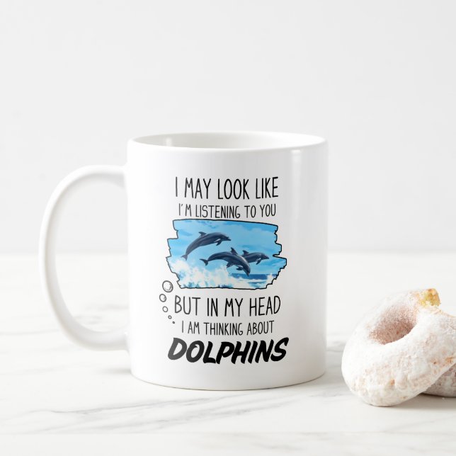 Funny Dolphin Lover Tasse (Mit Donut)
