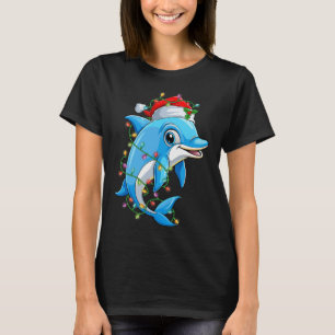 Funny Dolphin Weihnachtsmannmütze Weihnachtsbaum L T-Shirt