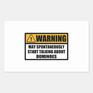 Funny Dominoes Player Spontaneously Warning Gift Rechteckiger Aufkleber