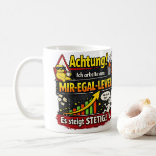 Funny “Don’t Care Level” Warning Graphic Kaffeetasse
