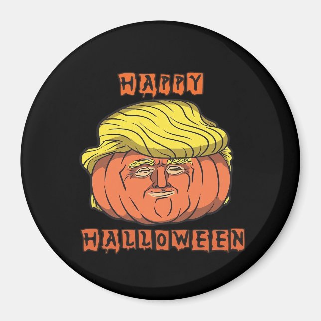 Funny Donald Pumpkin Halloween Magnet (Vorne)