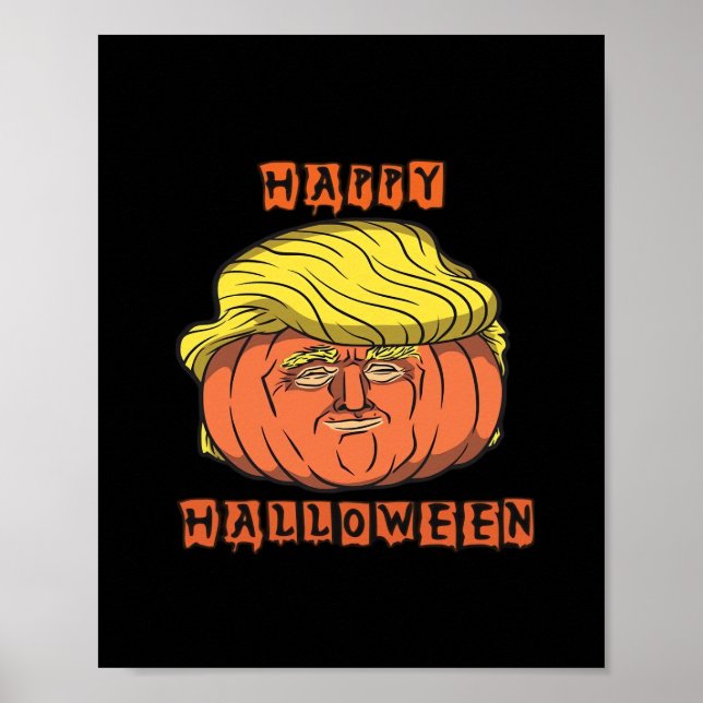 Funny Donald Pumpkin Halloween Poster (Vorne)