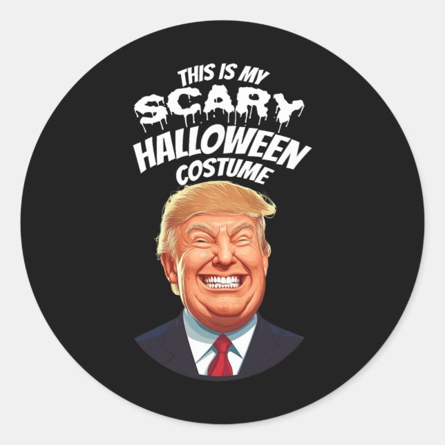 Funny Donald Trump Beängstigend Halloween Gag Präs Runder Aufkleber (Vorderseite)