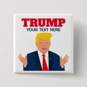 Funny Donald Trump Cartoon Karikatur Pinback Button