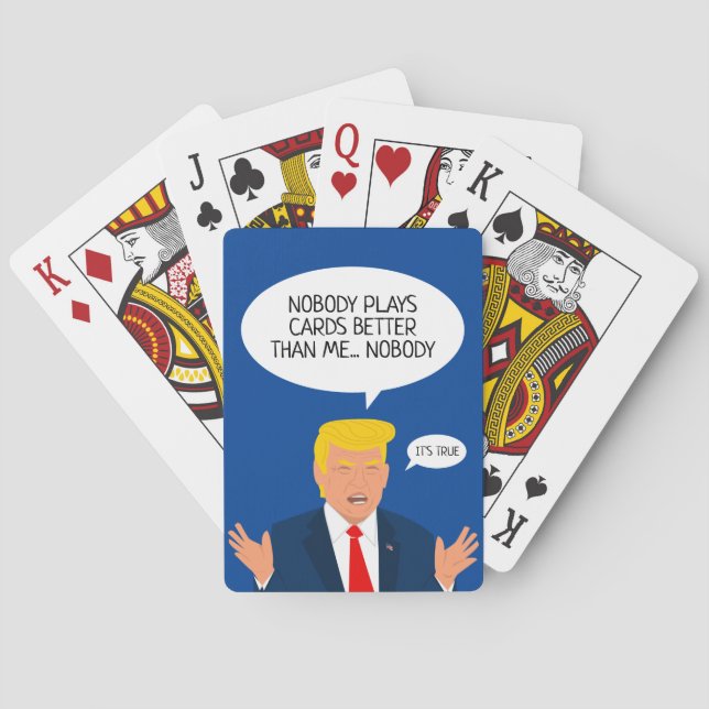 Funny Donald Trump Cartoon Poker spielt Karten Spielkarten (Rückseite)
