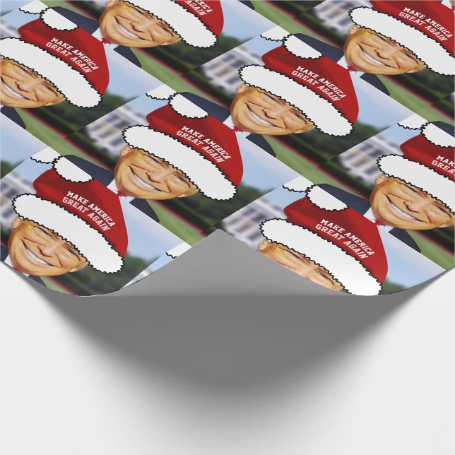 FUNNY DONALD TRUMP CHRISTMAS WRAPPING PAPIER GESCHENKPAPIER (Ecke)