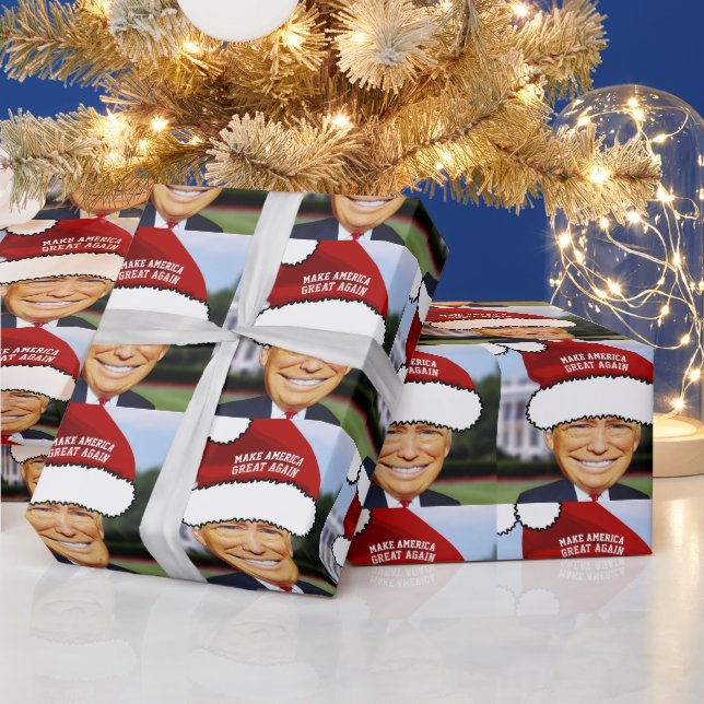 FUNNY DONALD TRUMP CHRISTMAS WRAPPING PAPIER GESCHENKPAPIER (Feiertage)