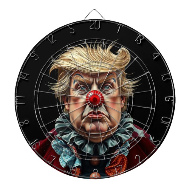 Funny Donald Trump Clown Dart Board Dartscheibe (vorne)