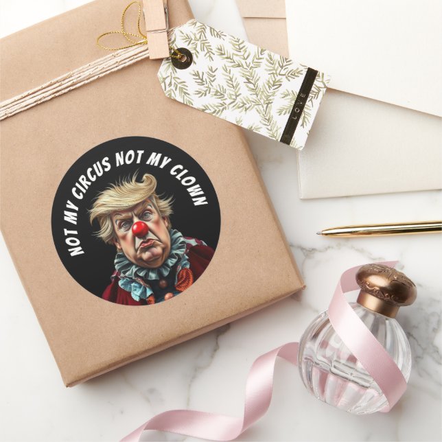 Funny Donald Trump Clown Runder Aufkleber (Schenken)
