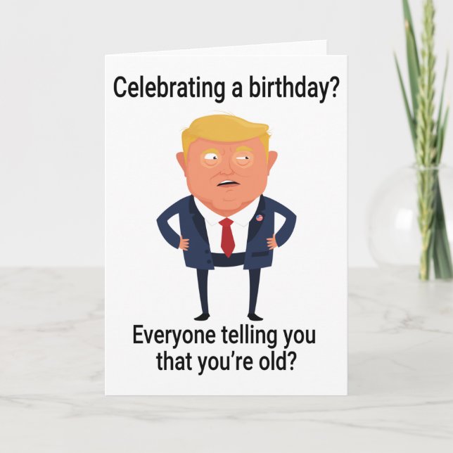 Funny Donald Trump Fake News zum Geburtstag Karte (Vorderseite)