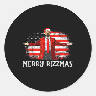 Funny Donald Trump frohe Weihnachten Xmas Pajamas Runder Aufkleber