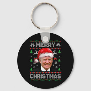Funny Donald Trump frohe Weihnachtsfamilie Ugly Sw Schlüsselanhänger