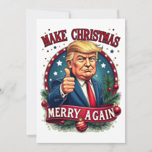 Funny Donald Trump frohe Weihnachtskarte Feiertagskarte