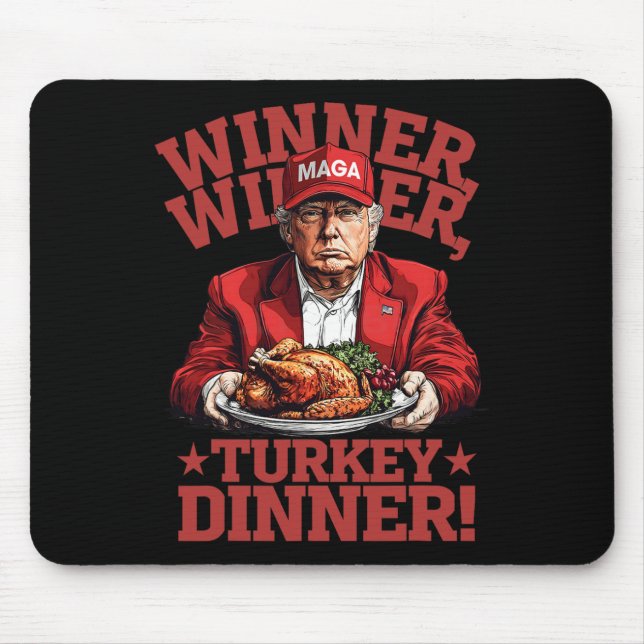Funny Donald Trump Gewinner Gewinner Türkei Abende Mousepad (Vorne)