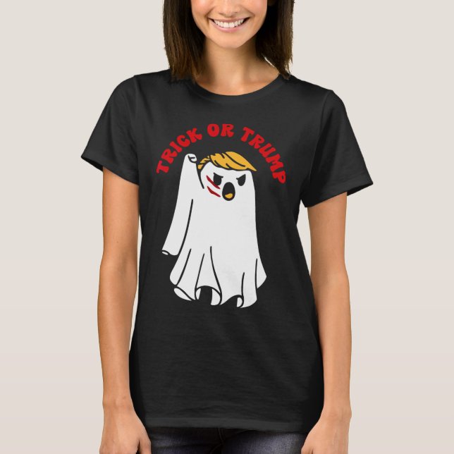 Funny Donald Trump Ghost Fight Trick oder Trump T-Shirt (Vorderseite)