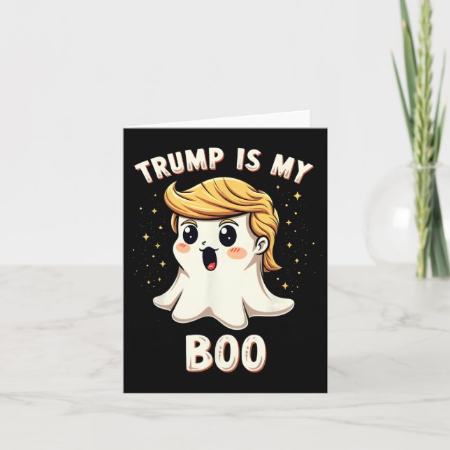 Funny Donald Trump Ghost Halloween-Party Spooky Karte (Vorderseite)