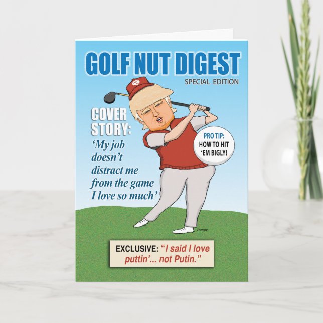 Funny Donald Trump Golf Nut Birthday Karte (Vorderseite)