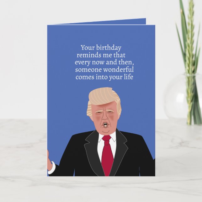 Funny Donald Trump Karikatur Glück Geburtstag Karte (Vorderseite)