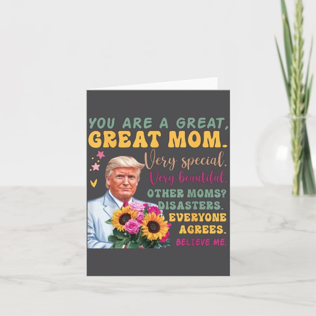 Funny Donald Trump Mothers Day Hold Flower Funny Q Karte (Vorderseite)