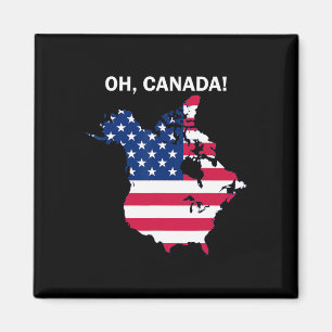 Funny Donald Trump Oh Canada US American Flag Magnet