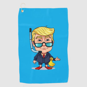 Funny Donald Trump Snorkel Cartoon Golfhandtuch