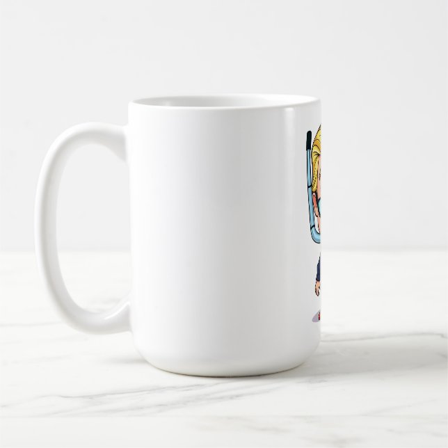 Funny Donald Trump Snorkel Cartoon Kaffeetasse (Links)