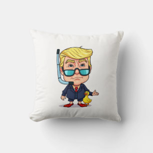 Funny Donald Trump Snorkel Cartoon Kissen