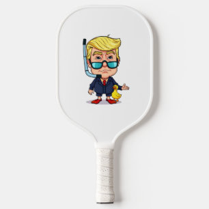 Funny Donald Trump Snorkel Cartoon Pickleball Schläger