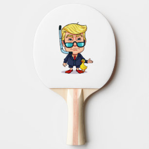 Funny Donald Trump Snorkel Cartoon Tischtennis Schläger