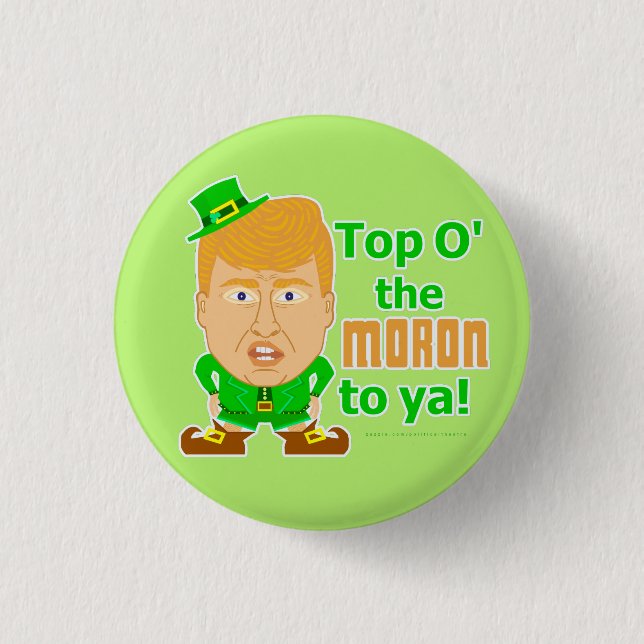 Funny Donald Trump St Patricks Day Leprechaun Button (Vorderseite)