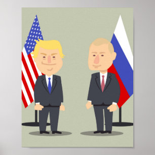 Funny Donald Trump und Wladimir Putin Poster