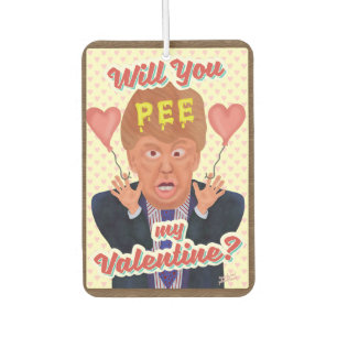 Funny Donald Trump Valentine's Day Pee Tape Joke Autolufterfrischer
