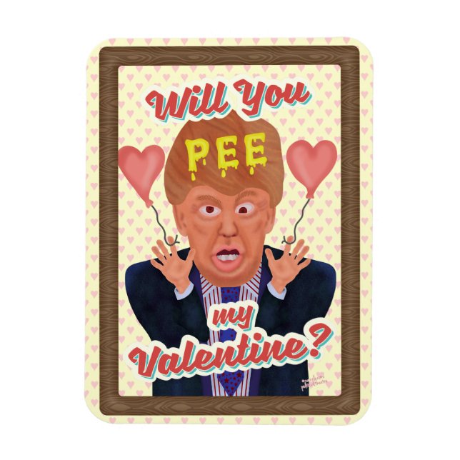 Funny Donald Trump Valentine's Day Pee Tape Joke Magnet (Vertikal)