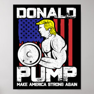 Funny Donald Trump Weight Lifting Workout Gym Poster