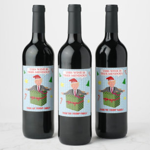 Funny Donald Trump Weihnachten Spaß Tree Mendous Weinetikett