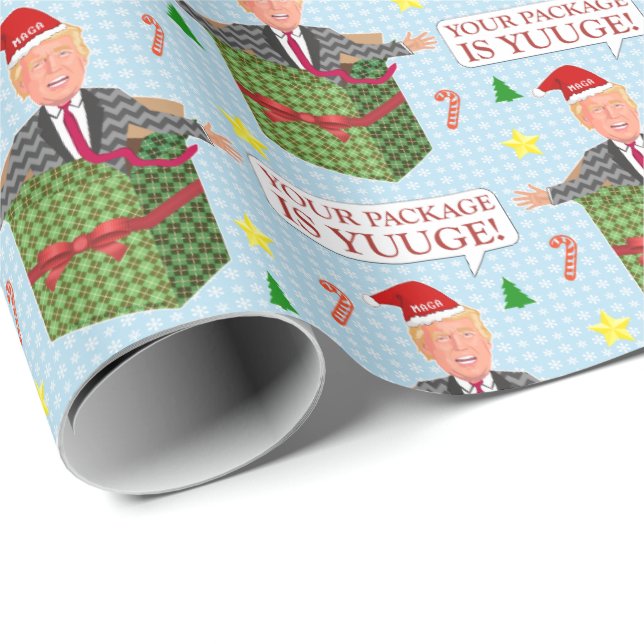 Funny Donald Trump Weihnachts-Yuuge-Spaß Geschenkpapier (Rolleneckpunkt)