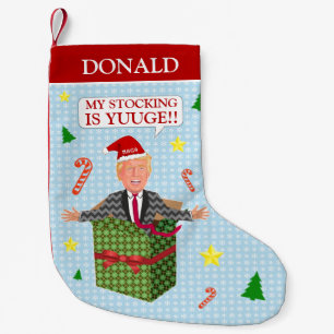 Funny Donald Trump Weihnachtsjuge politischen Humo Kleiner Weihnachtsstrumpf