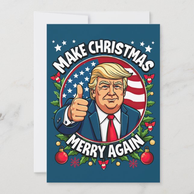 Funny Donald Trump Weihnachtskarte Feiertagskarte (Vorderseite)